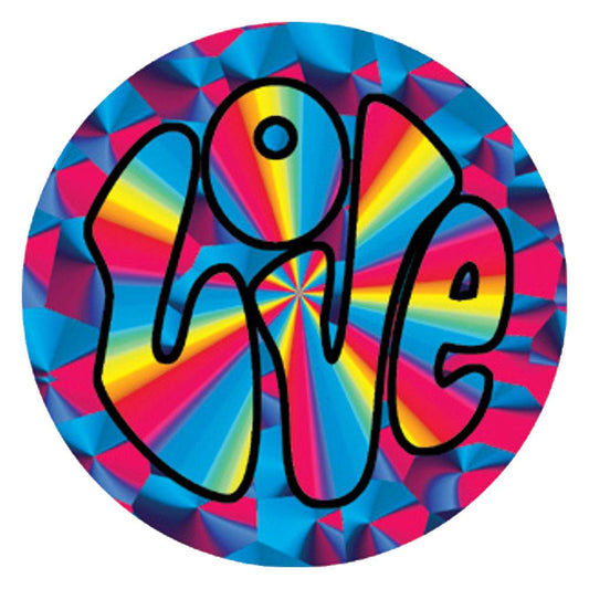 3" Round Psychedelic Love Sticker