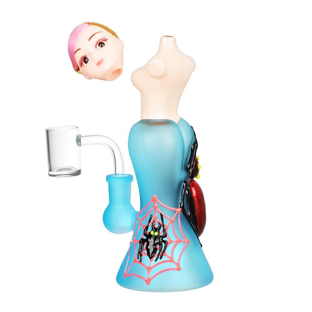 Doll Glow in the Dark Glass Dab Rig | 7.25" | 14mm F | Designs Vary