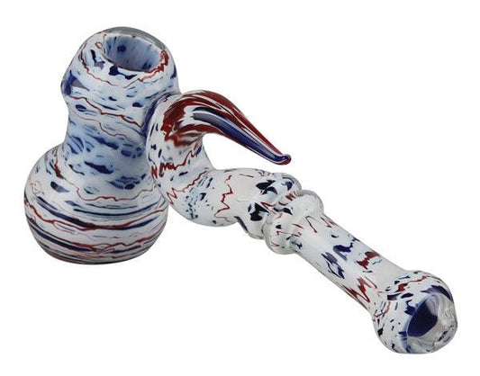 Fancy Hammer Glass Bubbler - 8"