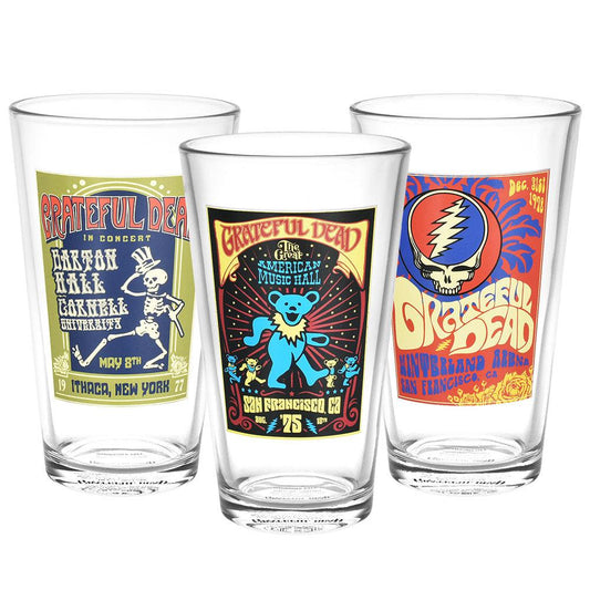 Grateful Dead Pint Glasses | 16oz | "Assorted Tour"