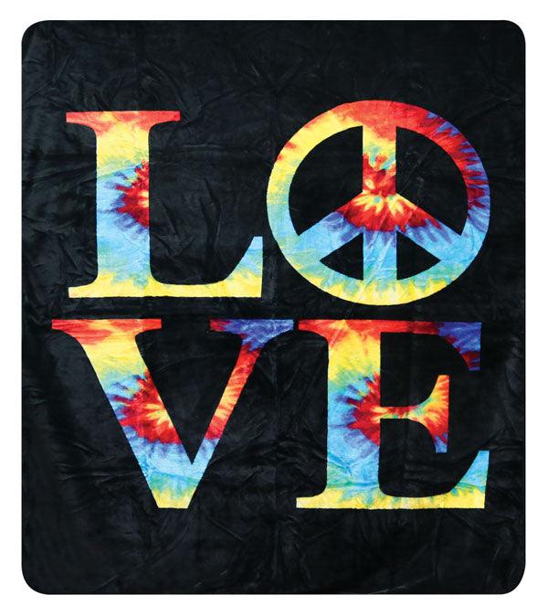 Love Tie Dye Fleece Blanket - 79" x 94"