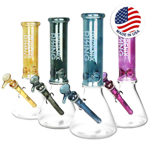 Phoenix Rising Metallic Top Beaker Water Pipe | 12" | 14mm F