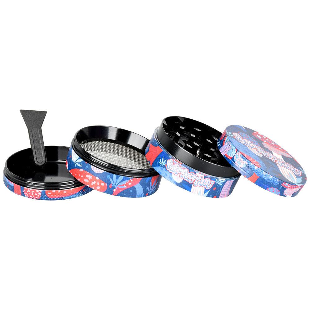 Psychedelic Mushroom Grinder | 4pc | 2" | Assorted Designs | 12pc Display