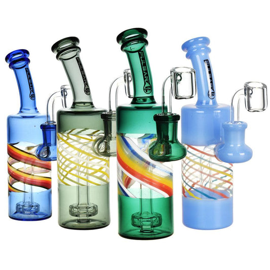 Pulsar Spiral Bottle Dab Rig - 7" | 14mm F | Colors Vary