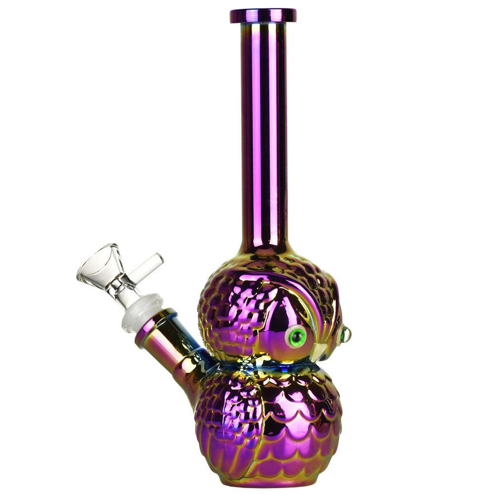 Rainbow Owl Water Pipe | 8.75" | 14mm F | Purple