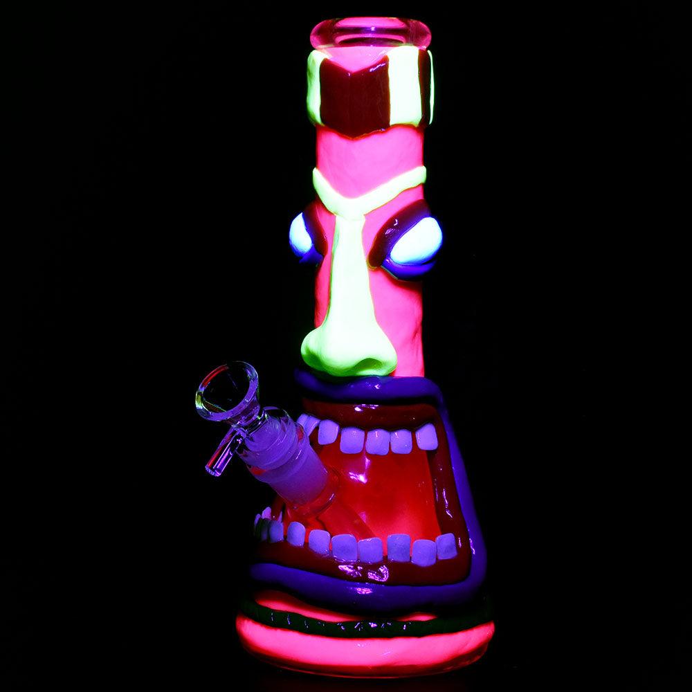 Screamin' Tiki 3D Painted Beaker Water Pipe | 9.75" | Designs Vary