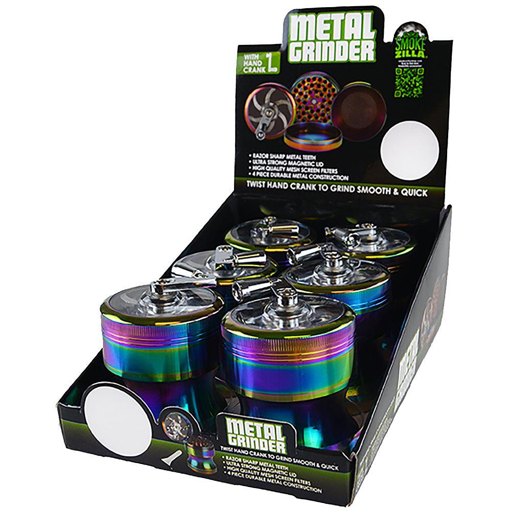 Smokezilla Rainbow Metal Crank Grinder | 4pc | 2.5"