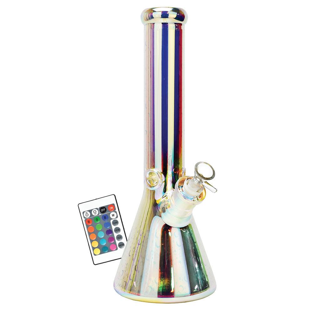 Space Party Beaker Water Pipe w/ LED Light | 14"