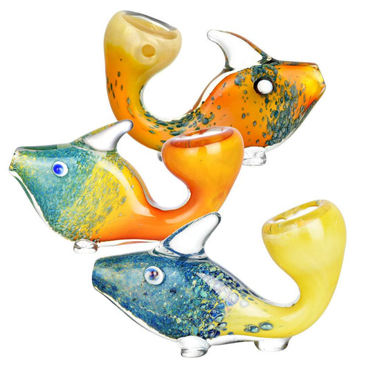 Standing Fritted Tropical Fish Hand Pipe - 3.75"