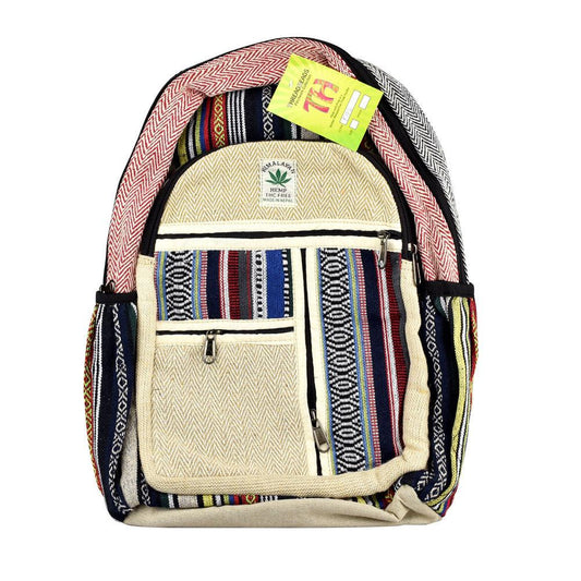 ThreadHeads Himalayan Hemp Multi-stripe Backpack - 13" x 18"