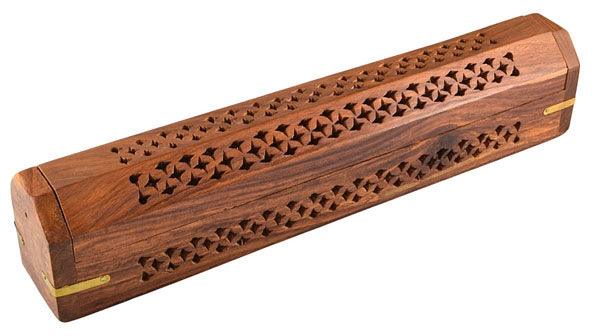 Wooden Coffin-Style Incense Burner | 12"