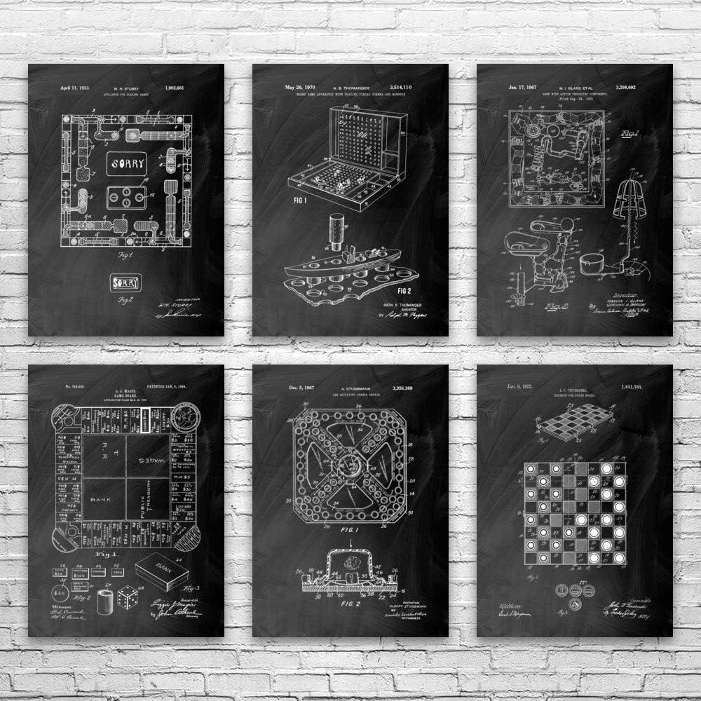 Board Game Posters (8x10), Game Room Decor, Gaming Gift, Toy Store Decor, Boardgame Art, Game Room Art Chalkboard (Black)