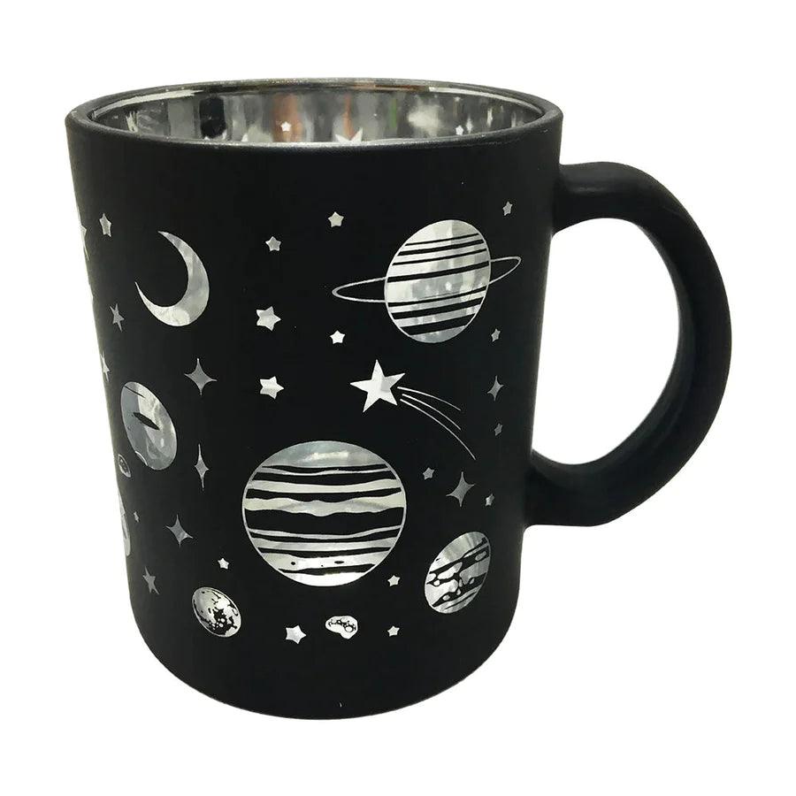 Silver Galaxy Metallic Glass Coffee Mug | 16oz