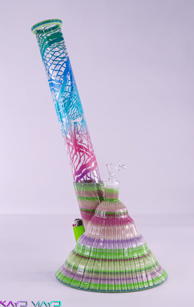 16" Shatterproof Water Pipe (The Shroom) Hand Painted Tube