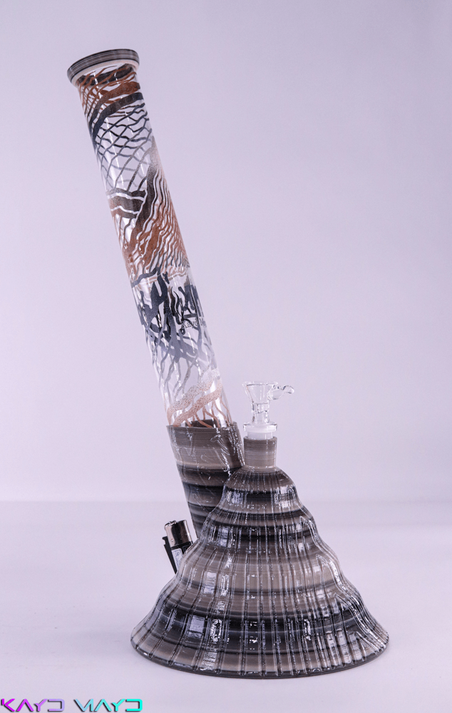 16" Shatterproof Water Pipe (The Shroom) Hand Painted Tube