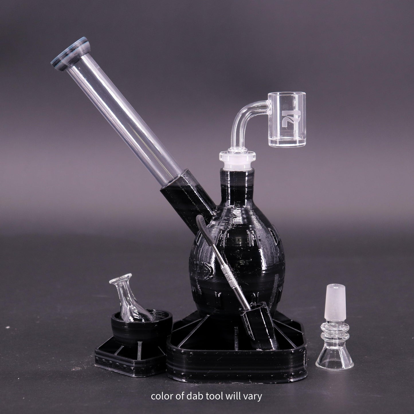 A-Bomb 2.0 shatterproof dab rig with quality quartz banger nail Black