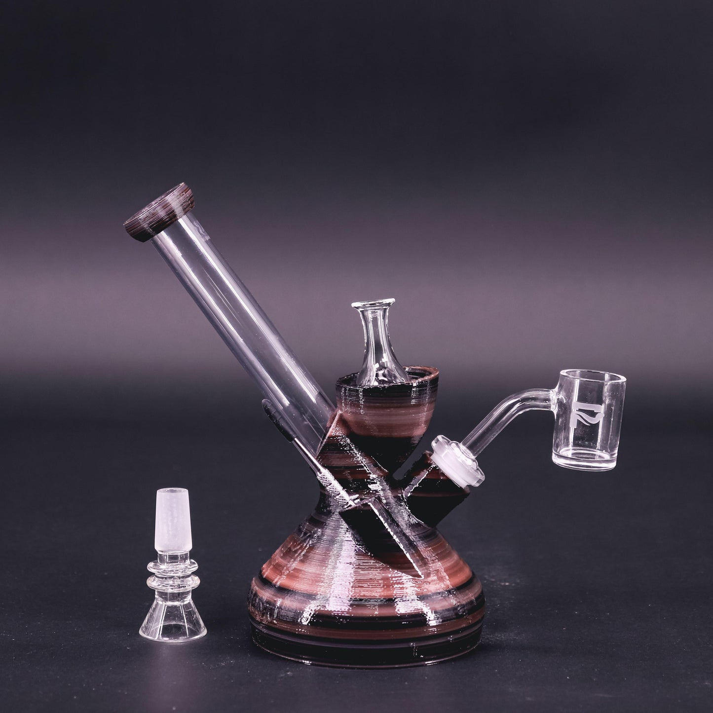 Dramatic Brown color of Kayds Kiss - Amazing 3D Printed Dab Rig by Kayd Mayd