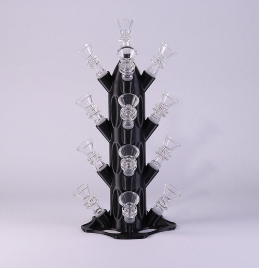 Bowl Tree/Glass Display/14mm holds 13 pieces/Black/Glass Accessory