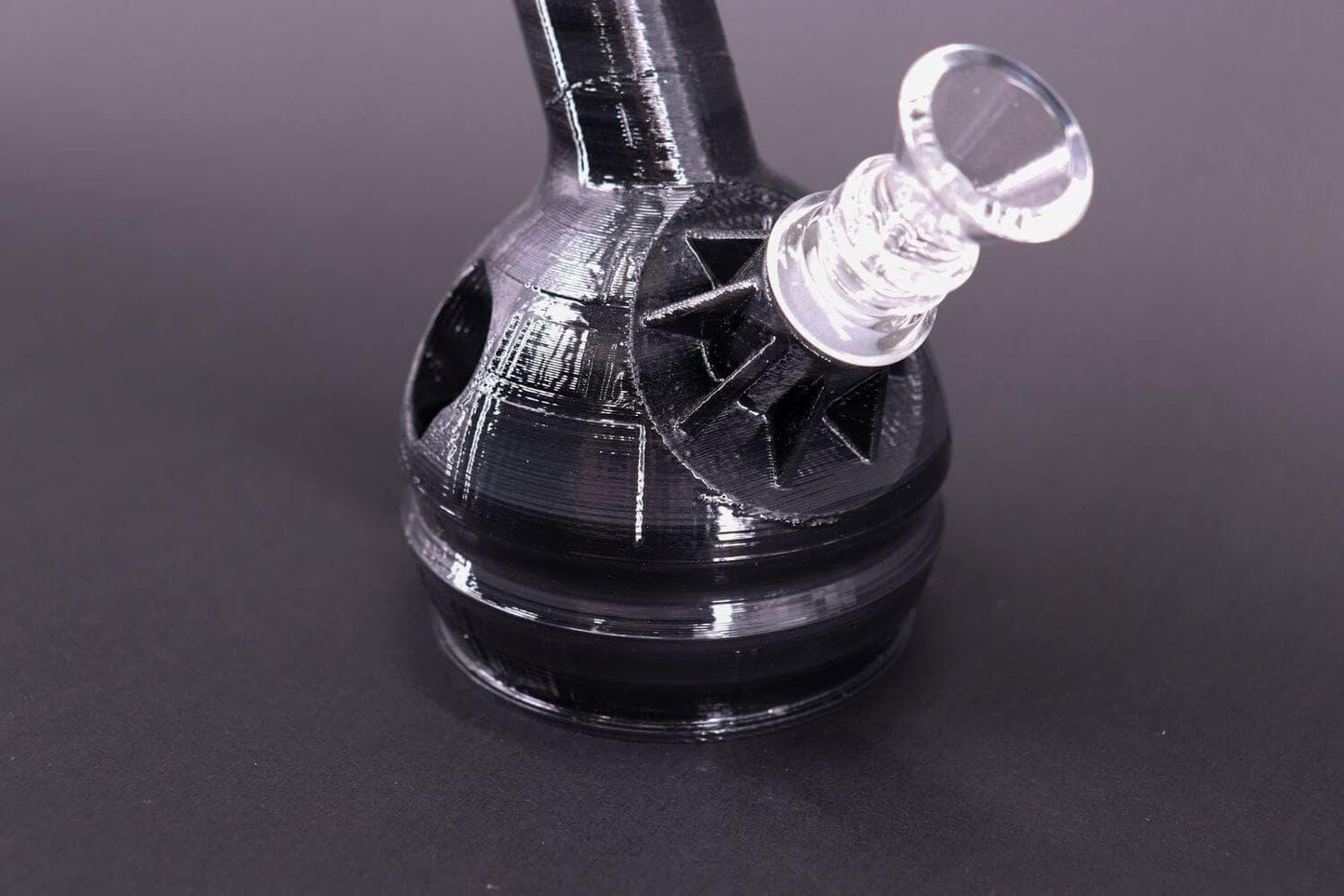 Little Star of Death 3D Printed Water Pipe Black